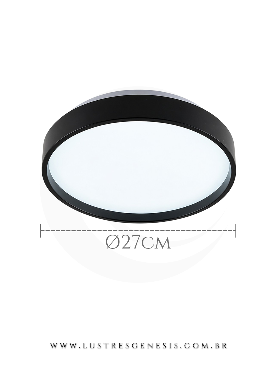 Plafon redondo Preto com LED quente, neutro e frio ideal para quartos, sala de estar, corredor, hall e escrit&oacute;rio.